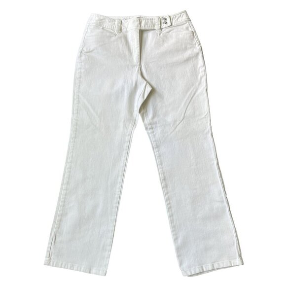 Talbots Denim - Talbots Womens 12P Winter White Boot Cut Gentle Stretch Pants Clean Girl Jeans